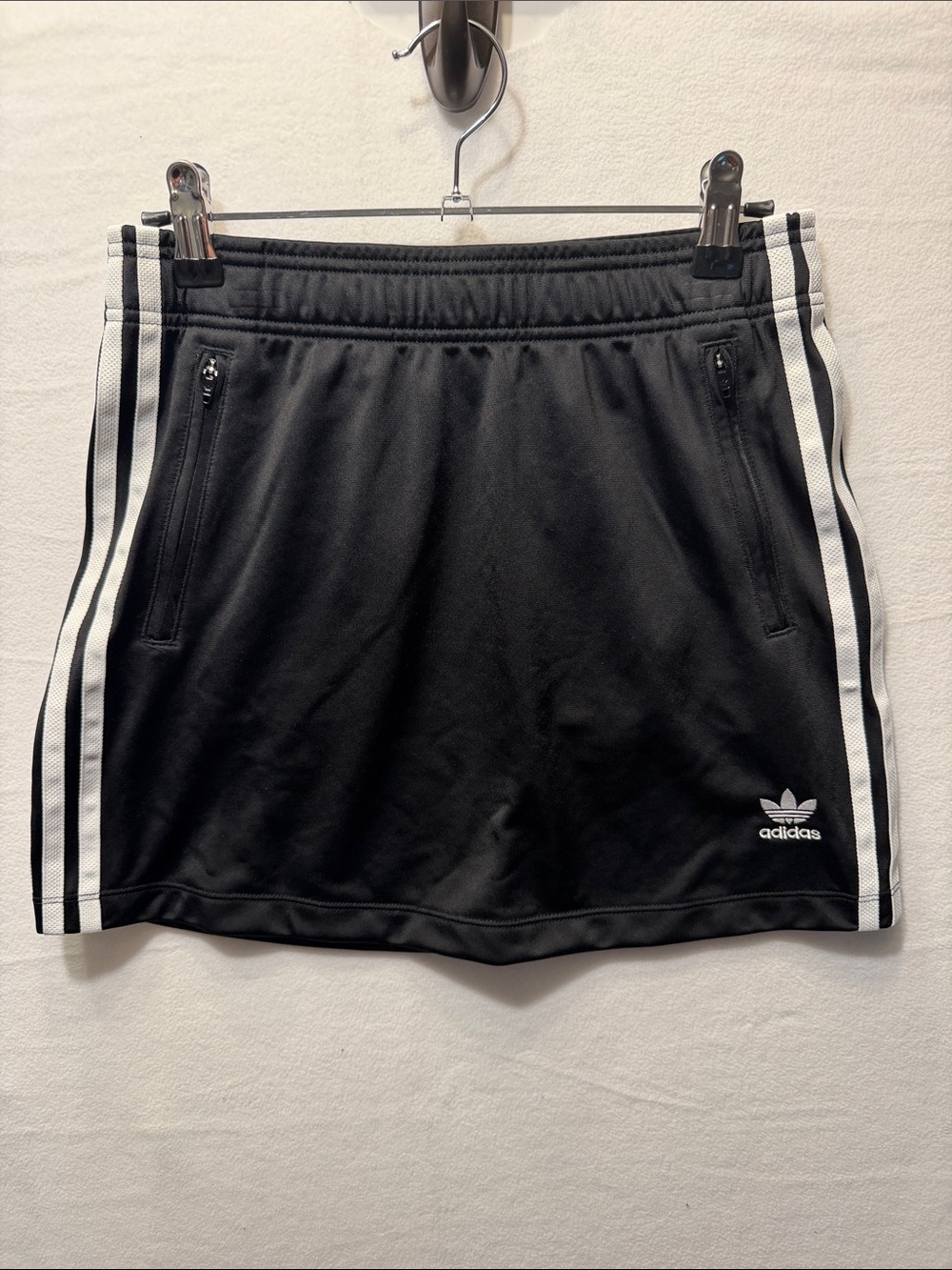 adidas Black Skort with White Three-Stripes